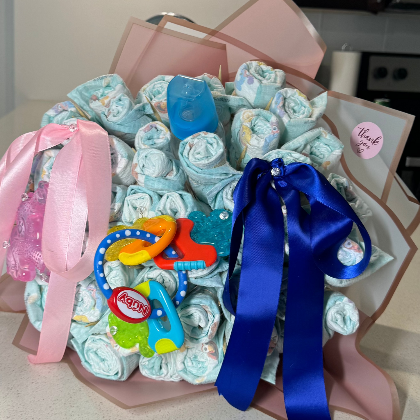 Luxe 50-65 Stem Diaper Bouquet